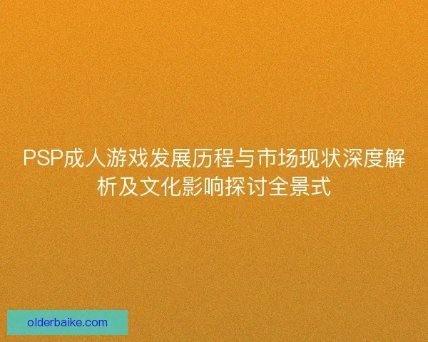 PSP成人游戏发展历程与市场现状深度解析及文化影响探讨全景式